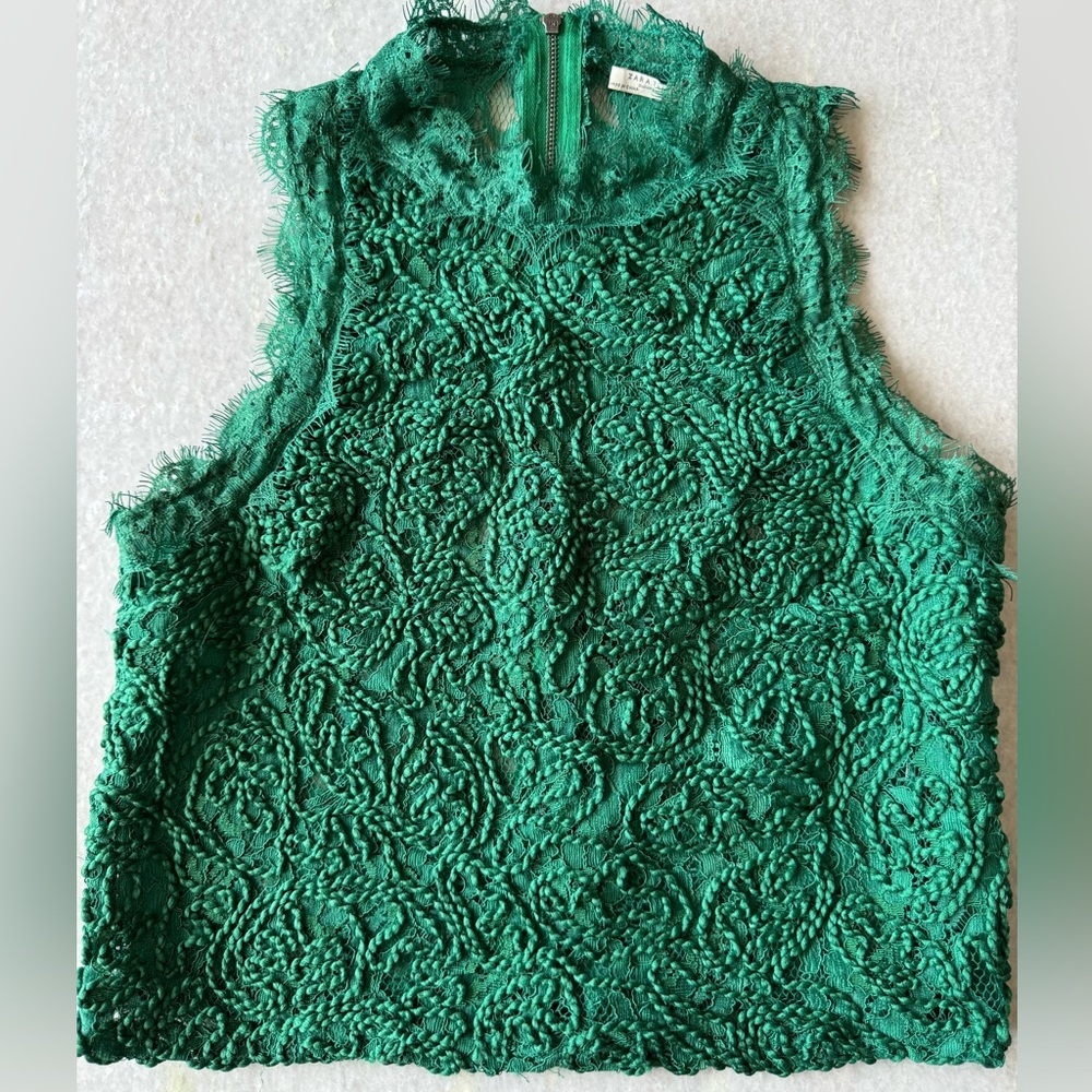Embroidered Green Top